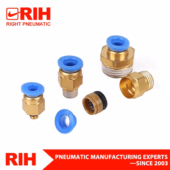 Serie PC, connessione filettata maschio, connettore rapido, raccordo pneumatico in ottone
